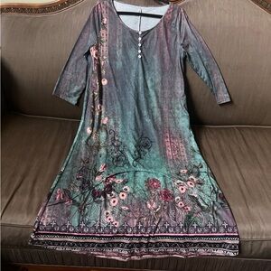 Floral Multicolor Women's Dress